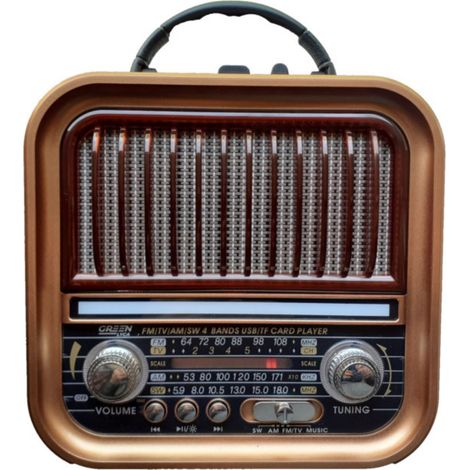 Cassa Speaker Retro' Pannello Solare Radio Altoparlante Luminosa RGB Bluetooth (1/5)