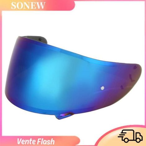Sonew lentille de visière de casque de moto Visière De Casque De Moto Avec Solaire Style Rétro Et sport kit Transparent Bleu coloré (1/5)