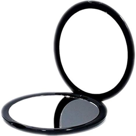 Mini miroir de maquillage grossissant rond - Grossissement x30/x1 - Miroir de voyage - 10 cm - Noir (1/5)