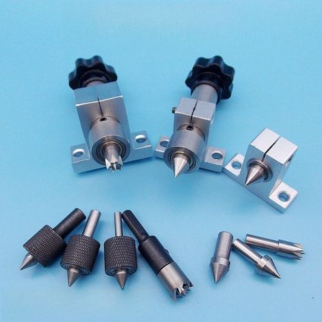 Accessoires pour tour à bois (diamètre arrière standard : 8 mm) : dé à coudre, perles, contre-pointe télescopique rotative, dé à coudre en rotation. (1/5)