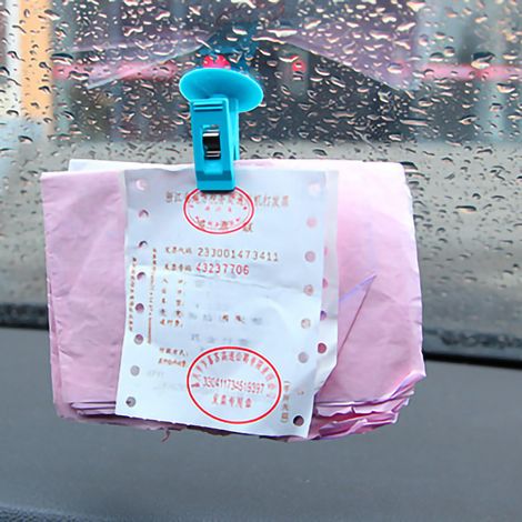 Pince à ventouse multifonctionnelle, réutilisable et robuste pour fenêtre, pare-soleil de voiture, serviette, cartes et billets (1/5)