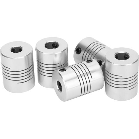 Accouplement rigide en aluminium, manchon flexible 5 pièces, raccord d'arbre à serrage pour imprimante 3D. (1/5)