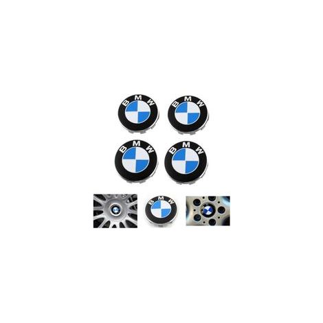 Lot de 4 Bleu Cache Moyeux Compatible with BMW Centre Roue ABS Accessoires de Voiture - 56mm (1/5)
