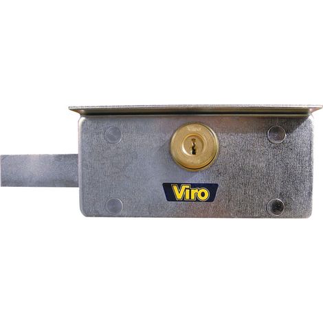 Sam Outillage – Serrure de portail métallique 190x80mm – Cylindre rond anti-perçage – Acier zingué pour sécurité renforcée – VIR4201 (1/2)