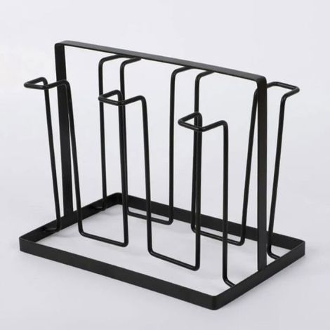 Égouttoir À Vaisselle - Métal Noir - 23 x 13,4 x 15,2 cm - Pour Cuisine Bureau Étudiant - Capacité 6 Bouteilles Et Verres (1/5)