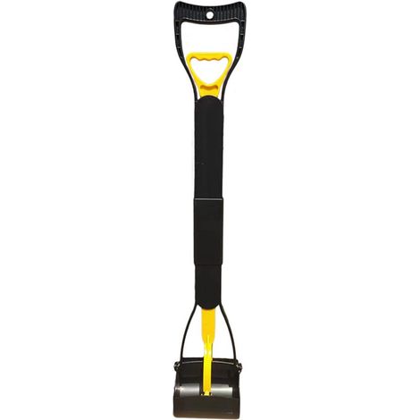 Ramassage de déjections canines 80 cm - Pliable, en acier - Convient à toutes les surfaces : gazon, gravier, asphalte, chemins non pavés et plages - Jaune