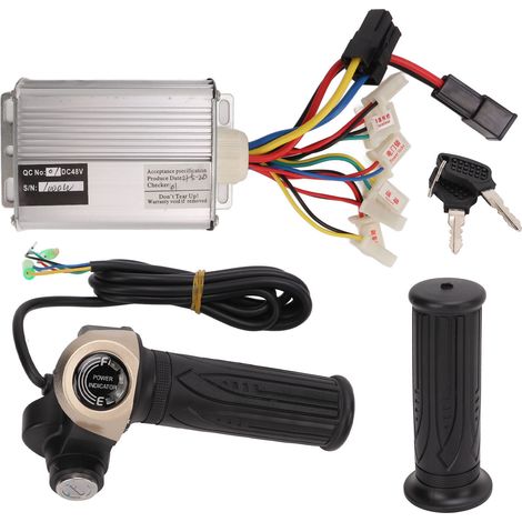 Kit régulateur de vitesse moteur à balais DC48V 1000W avec poignée d'accélération pour motos électriques, scooters, vélos et tricycles (1/5)