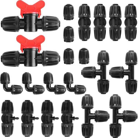 22 Pieces Irrigation Fittings for Tubes, 16mm Irrigation Water Pipe Connector Straight Irrigation Fittings Valve Irrigation Switch for Agricultural Irrigation System (1/5)