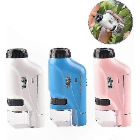 Mini microscope portable avec lumière LED, grossissement 60-120x, microscope de poche portatif, pratique pour l'exploration à tout moment et n'importe où. (1/2)