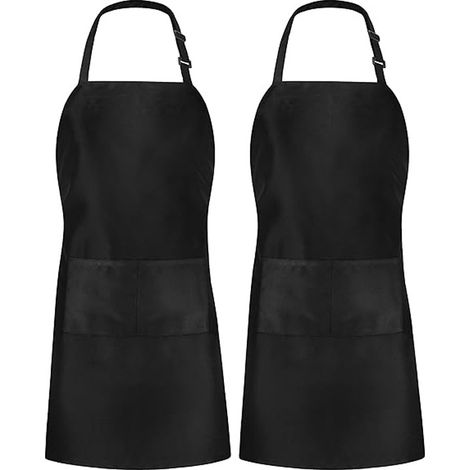 Zwei verstellbare, wasserdichte und ölbeständige Schürzen mit Taschen, Unisex, Arbeitskleidung für Küche und Gastronomie.