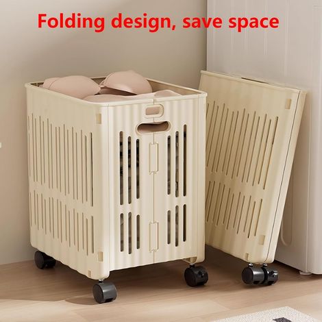 Cesto per la biancheria sporca, cesto per la biancheria di grande capacità, cesto pieghevole per la biancheria sporca, cesto per la biancheria con ruote per il bagno di casa, organizer con maniglia la (1/5)