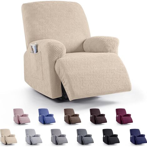Housse élastique pour fauteuil inclinable 1 place, housse pour fauteuil de massage, housse pour canapé inclinable avec poches (1/5)