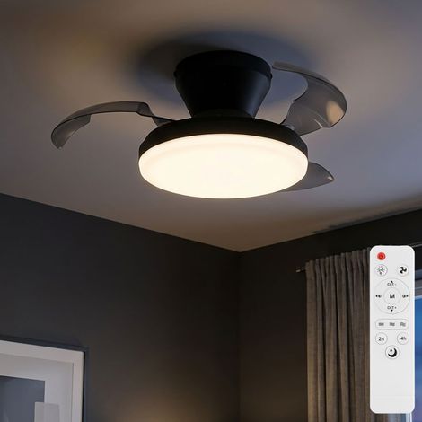 LED Deckenventilator Deckenlampe Wohnzimmer Dimmer CCT Fernbedienung D 38 cm (1/5)