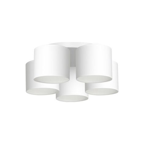 Plafonnier blanc mat Arden 5 abat-jour 5xE27 Luminex