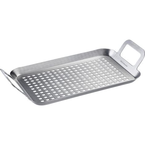 Poêle plate et petite - Pratique pour griller des légumes, de la viande et d'autres friandises, durable, passe au lave-vaisselle - Acier inoxydable (1/5)