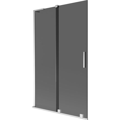 Mexen Velar L mampara de ducha de 2 hojas corredera 110 x 150 cm, grafito, cromo - 896-110-003-41-01 (1/5)