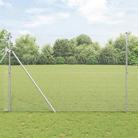 Zaunpfosten Silber 10 x 1,5 m (19 x 19 mm Maschenweite) Stahl