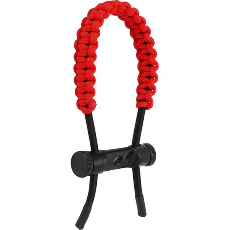 Dragonne de poignet pour arc à poulies, cordon tressé réglable, rouge, idéale pour l'entraînement. (1/5)