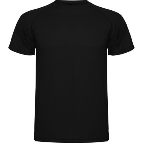 Camiseta técnica de manga corta ranglán de escote redondeado MONTECARLO ROLY L Negro