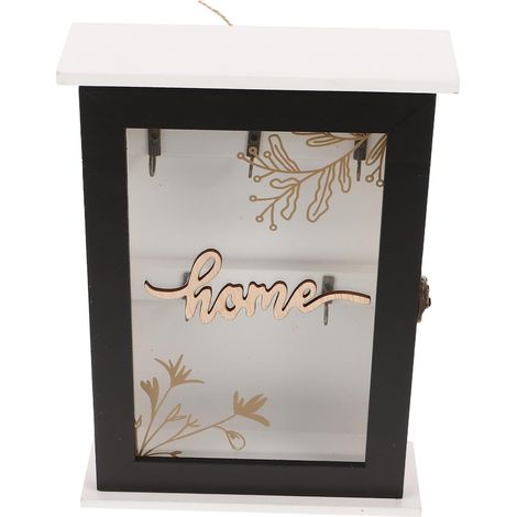 NUOBESTY Boîte à Clés Murale en Bois Vintage e avec Serrure Rustique, Support Mural Porte-clés pour Entrée, Couloir ou Bureau, Organisateur de Clés Suspendu Pratique et Décoratif (1/5)