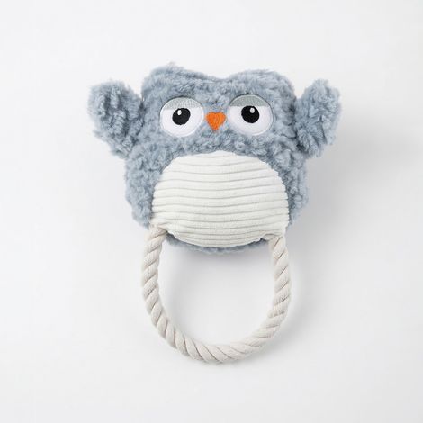Jouet chien hibou en peluche chenille avec couineur, résistant à mâcher (1/5)