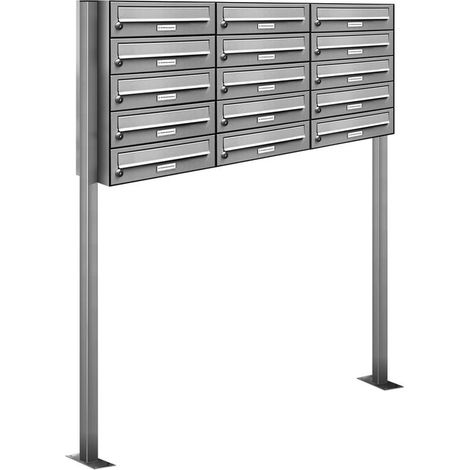 15er Edelstahl Stand Briefkasten Anlage Freistehend (1/5)