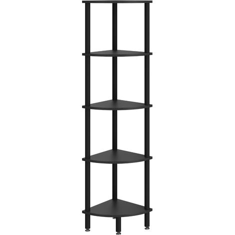 IBUYKE - Étagère d'angle à 5 niveaux, support industriel pour coin, étagère de livres d'angle pour salon, chambre, cuisine, bureau à domicile, noir WBC010B (1/5)