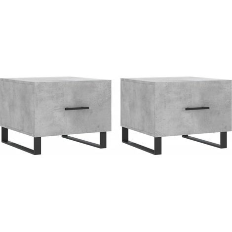 Maison Exclusive - Couchtische 2 Stk. Betongrau 50x50x40 cm Holzw