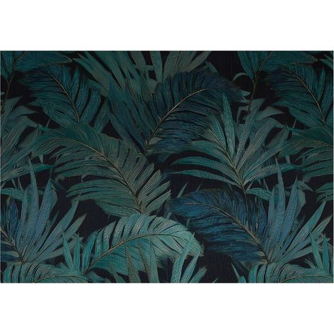 Papier peint mural feuilles vert nature intissé grand format design intérieur salon chambre pas cher 150x105 cm (1/5)