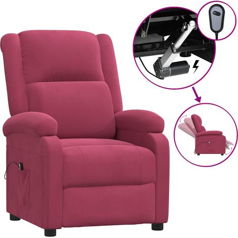 Maison Exclusive - Relaxsessel Elektrisch Weinrot Samt (1/5)