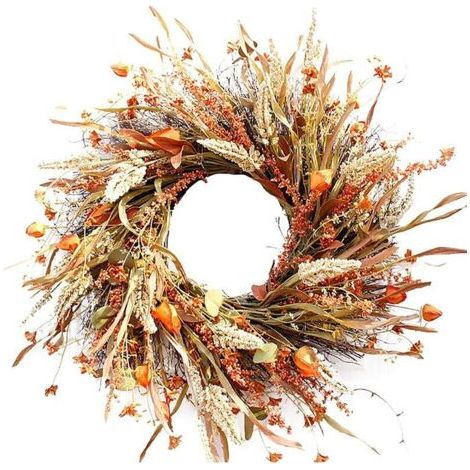 BUNTHAUS Couronnes de récolte d'automne de 61 cm, couronnes de fleurs artificielles pour porte d'entrée, mur, fête, Thanksgiving, décoration de la ferme (1/5)