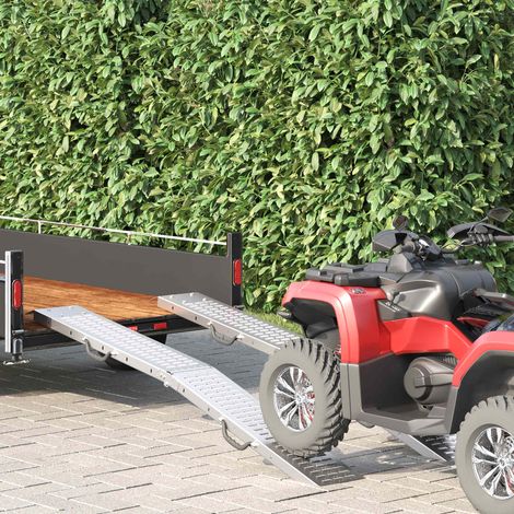 Faltbare Rampe 200kg pro Rampe 2 Stk. Silber 186 x 23 x 4,5 cm