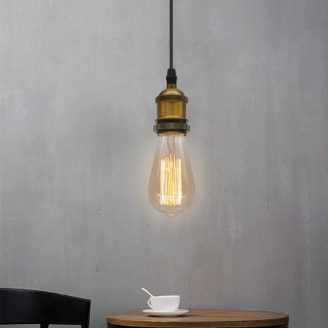 U-Do Lustre Industrielle Vintage Retro Suspension Luminaire Lustre Edison Culot E27 Bronze (1/4)