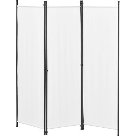 Schermo divisorio per la privacy a 3 pannelli 171 x 150 cm bianco 030008053