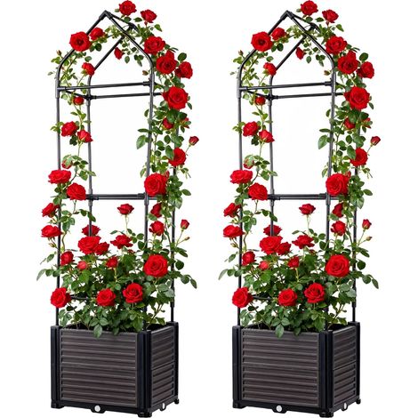 Maceta de jardín, enrejado para plantas trepadoras, para uso interior y exterior, A (1/2)