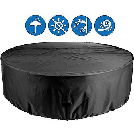 Housse de table ronde imperméable et résistante pour mobilier de jardin - Toile robuste résistante aux UV - 120 x 75 cm (1/4)