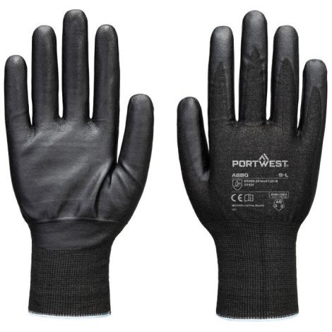 Guante Cut F21 Nitrile Tungsten A9 PORTWEST A680 XS Negro