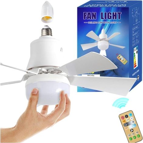 Ventilatore da Soffitto LED luce E26/E27 dimmerabile, Telecomando, 3 Velocità, Compatto e Silenzioso – Timer – QUESTO – 40 cm, 30W – montaggio a Parete (1/5)