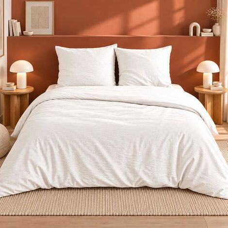 Parure de lit - Housse de Couette - 220x240 cm - 2 Taies d'oreiller - Réversible - Certifiée OEKO-TEX (1/5)