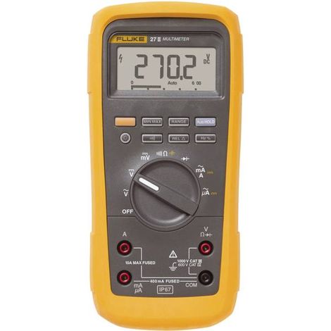 Fluke  27II/EUR Multimetro portatile digitale Impermeabile (IP67) CAT III 1000 V, CAT IV 600 V Display (Counts): 6000
