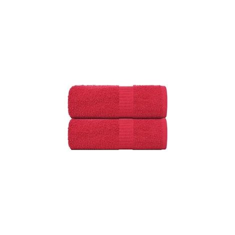 Gästeservietten, 2er-Set, rot, 30 x 50 cm, 360 g/m² - Crezuo