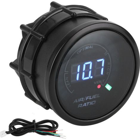 2in 12V Air Carburant Ratio Jauge Voltmètre LED Affichage Numérique Haute Précision Universel pour Voiture (1/4)