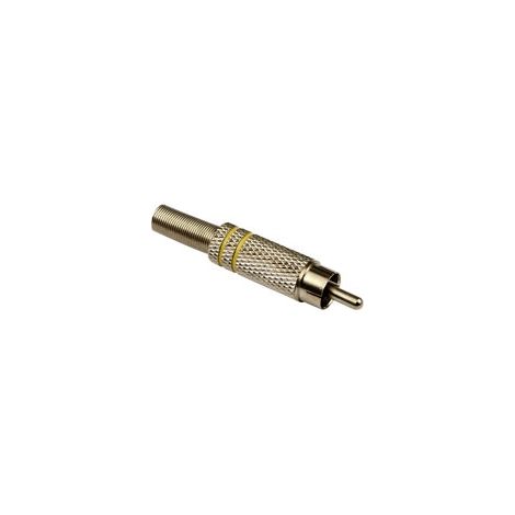 S-IMPULS Connecteur RCA, métal, jaune, avec protection contre les plis