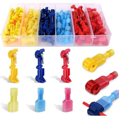 Kit de 120 connecteurs T-Tap – 60 bornes T-Tap et 60 connecteurs mâles – Section de fil 0.5-4 mm² – Courant max 15A - 40pcs (1/5)