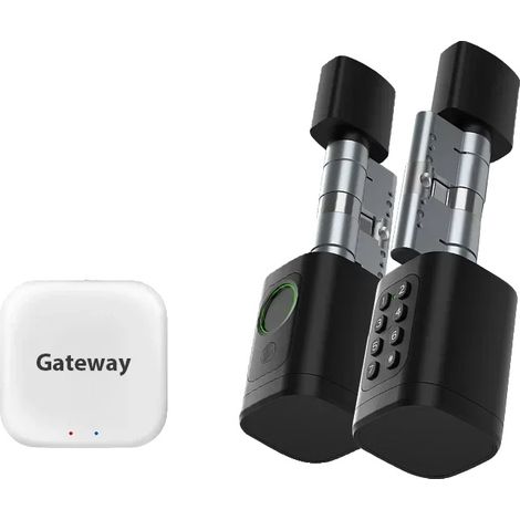 Cerradura inteligente para puertas, 5 métodos de desbloqueo, materiales duraderos, color negro y Gateway, versión ajustable-a (1/2)