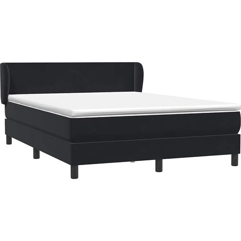 Maison Exclusive - Giroletto a Molle con Materasso Nero 160x210 cm in Velluto