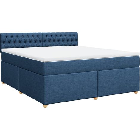 Maison Exclusive - Giroletto a Molle con Materasso Blu 180x200 cm in Tessuto