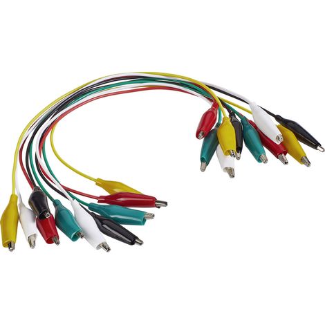 VOLTCRAFT KS-280/0.1 Messleitungs-Set Abgreifklemmen Abgreifklemmen 0.28 m Schwarz, Rot, Gelb, Grün, (1/4)