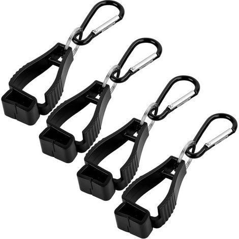 Porta guanti - Porta guanti con clip - Set da 4 - Porta guanti da lavoro con morsetto - Clip per telone con moschettone - Clip multifunzionale per guanti per evitare smarrimenti - Clip per guanti legg (1/5)