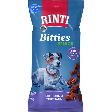 Rinti Extra Bitties Senior Hundesnack 75 g Huhn & Truthahn Hundeleckerlis